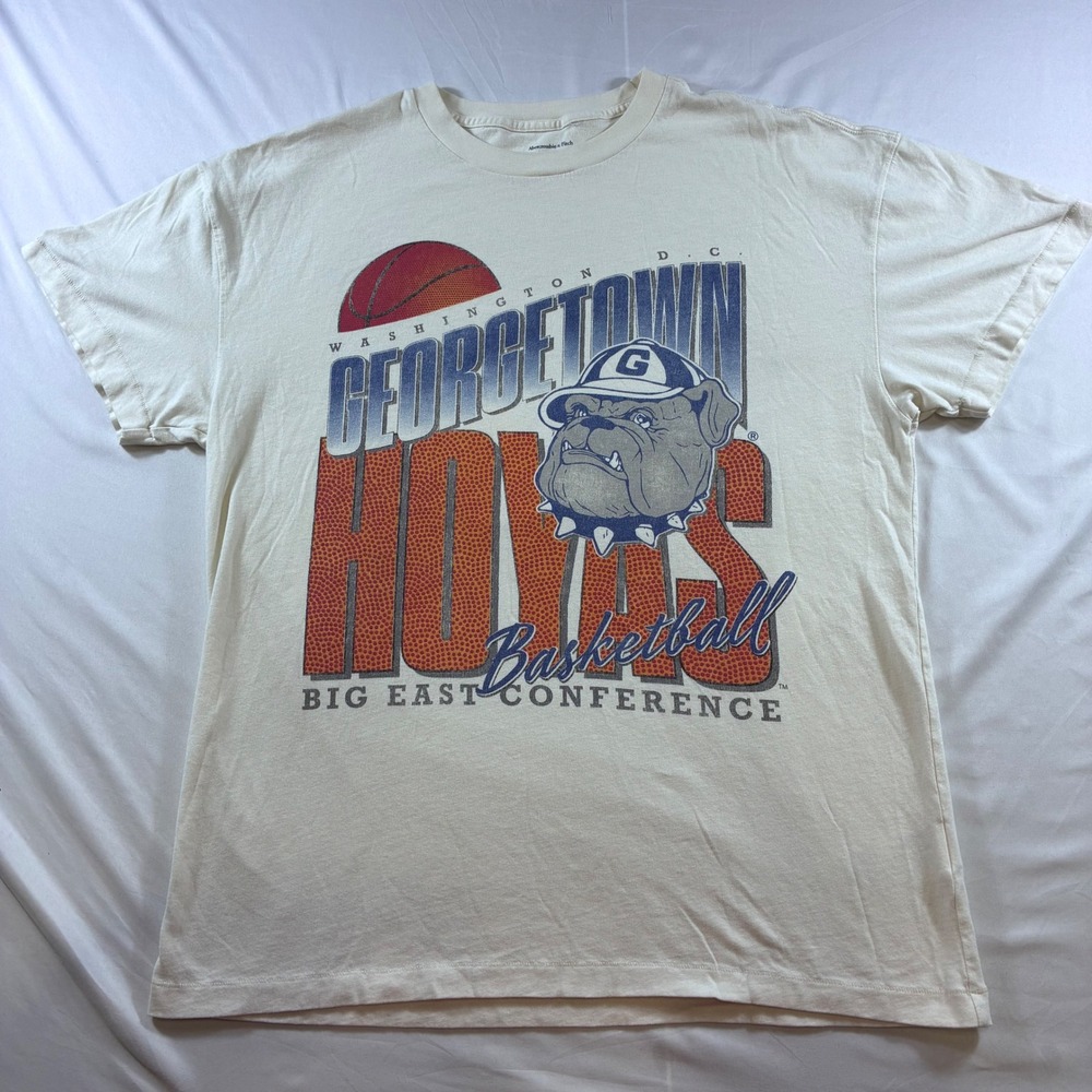 Abercrombie Georgetown Hoyas Basketball T-Shirt Mens XL Retro College Vault